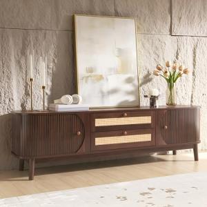 Merax Mid-Century Fluted TV Stand for 75" TVs