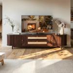 Merax Mid-Century Fluted TV Stand for 75" TVs