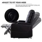 CANMOV Electric Power Recliner Chair Set of 2, Breathable Leather Home Theater Seating with Hidden Arm Storage, Power Recliner Chair for Living Room with USB Ports and Cup Holders,Black