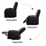 CANMOV Electric Power Recliner Chair Set of 2, Breathable Leather Home Theater Seating with Hidden Arm Storage, Power Recliner Chair for Living Room with USB Ports and Cup Holders,Black