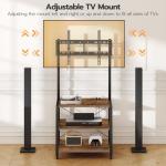 HOOBRO Rolling TV Stand with Mount and Shelves