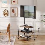 HOOBRO Rolling TV Stand with Mount and Shelves