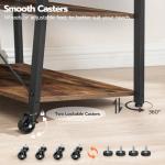 HOOBRO Rolling TV Stand with Mount and Shelves