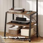 HOOBRO Rolling TV Stand with Mount and Shelves