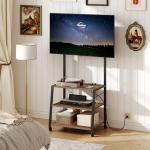 HOOBRO Rolling TV Stand with Mount and Shelves