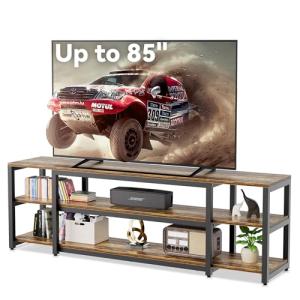 Aquzee 85-inch TV Stand - Rustic Wood Console