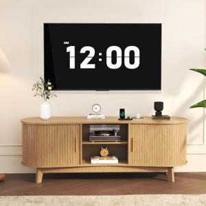 Mid Century Modern TV Stand for 65 Inch TVs