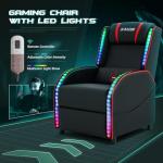 Homall LED Gaming Massage Recliner Chair - Red