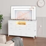 LED TV Stand with 8 Drawers and RGB Lights