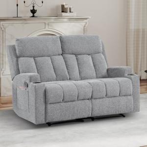 CANMOV Fabric Recliner Sofa Set with Cup Holders