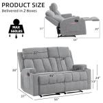 CANMOV Fabric Recliner Sofa Set with Cup Holders