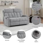 CANMOV Fabric Recliner Sofa Set with Cup Holders