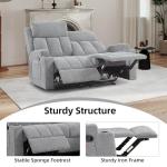 CANMOV Fabric Recliner Sofa Set with Cup Holders