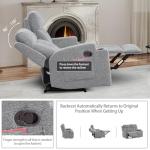 CANMOV Fabric Recliner Sofa Set with Cup Holders
