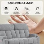 CANMOV Fabric Recliner Sofa Set with Cup Holders