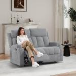 CANMOV Fabric Recliner Sofa Set with Cup Holders