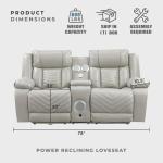 Lexicon Power Double Reclining Loveseat with Console