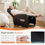 Sweetcrispy Jet Black Recliner Chair with Lumbar Support