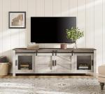 WAMPAT Rustic Oak TV Stand for 75-Inch TVs