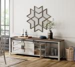 WAMPAT Rustic Oak TV Stand for 75-Inch TVs