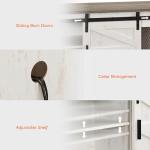 WAMPAT Rustic Oak TV Stand for 75-Inch TVs