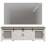 WAMPAT Rustic Oak TV Stand for 75-Inch TVs