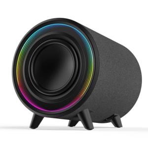 LITTOAK 100W Powered Subwoofer with LED Effects