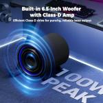 LITTOAK 100W Powered Subwoofer with LED Effects