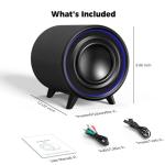 LITTOAK 100W Powered Subwoofer with LED Effects