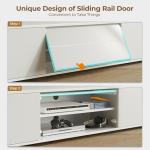 Rolanstar LED TV Stand with Power Outlet, White