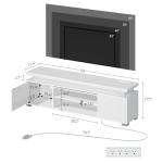 Rolanstar LED TV Stand with Power Outlet, White