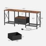 Rustic Brown LED TV Stand with Open Storage