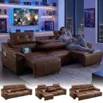 Electric Reclining Sectional Sofa with USB Charging