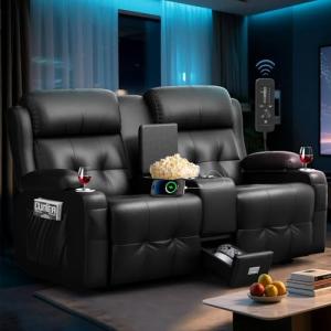 TOMOSLTER Recliner Loveseat with Massage and USB