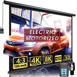 120-Inch Motorized Electric Projector Screen with Remote