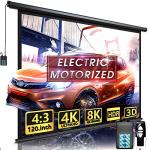 120-Inch Motorized Electric Projector Screen with Remote