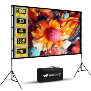 Wootfairy 120-Inch Portable Projector Screen with Stand