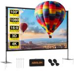 100-Inch Portable Outdoor Projector Screen with Stand