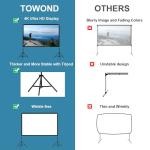 Towond 120" Portable Projector Screen - Indoor/Outdoor