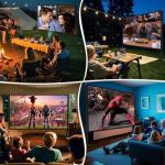 100-Inch Portable Outdoor Projector Screen with Stand