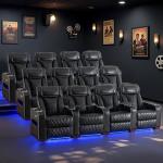 CALIVIA Power Recliner Home Theater Seating Set