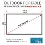 Akia 120-Inch Dual Projector Screen - Portable 4K