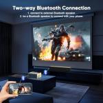 TMY 1080P Mini Projector with Bluetooth and Screen