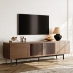 Mid-Century Modern TV Stand with Slatted Doors
