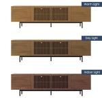 Mid-Century Modern TV Stand with Slatted Doors