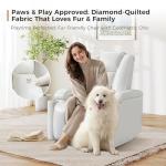 White Leather Power Recliner Chair for Home Theater