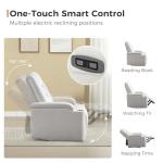 White Leather Power Recliner Chair for Home Theater