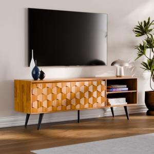 Bme Georgina Solid Wood TV Stand with Storage
