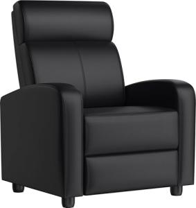 Yaheetech PU Leather Recliner Chair with Lumbar Support