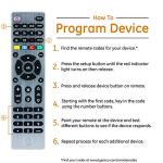GE Universal Remote Control for 4 Devices, Silver